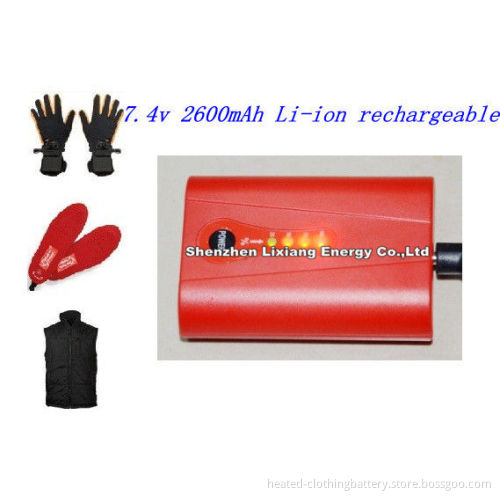 Lithium Rechargeable Heated Jacket Battery 2600mah For Heated Vest